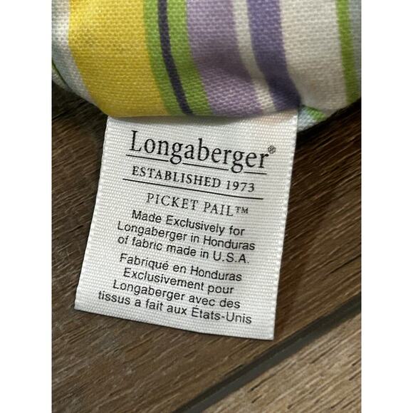 Longaberger 2006 Easter Stripe Picket Pail Basket Stand Up Liner purple yellow - Picture 4 of 4